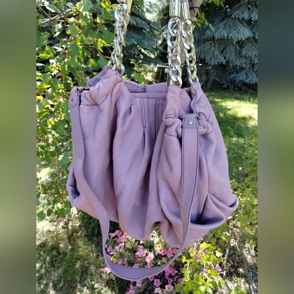 MICHAEL Michael Kors ERIN lilac leather shoulder handbag - Picture 6 of 17